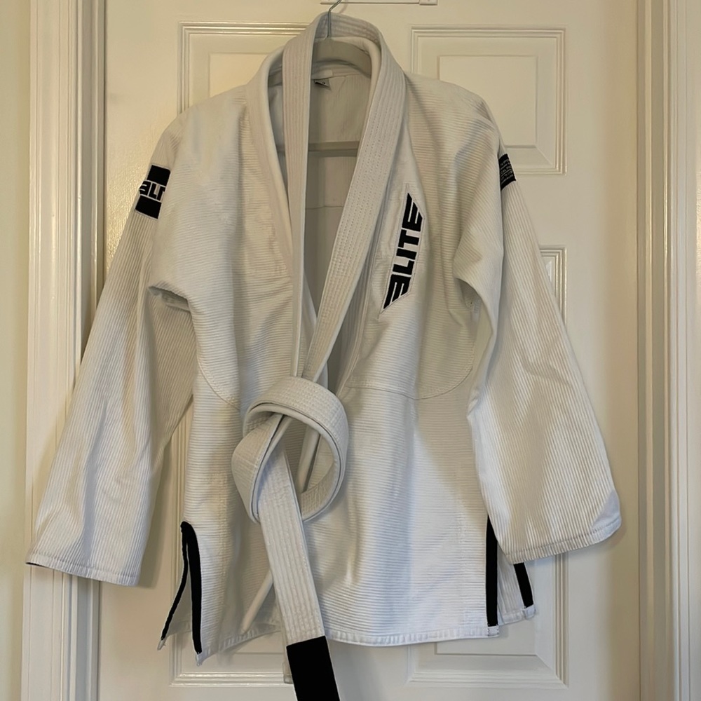 Elite Sports Mens Core White Preshrunk Brazilian Jiu Jitsu Gi A3